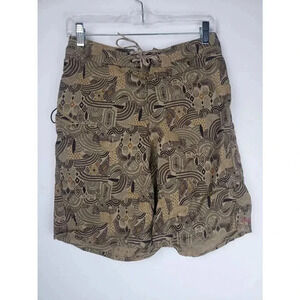 Patagonia Mens Swim Shorts Wave Brown Size 28